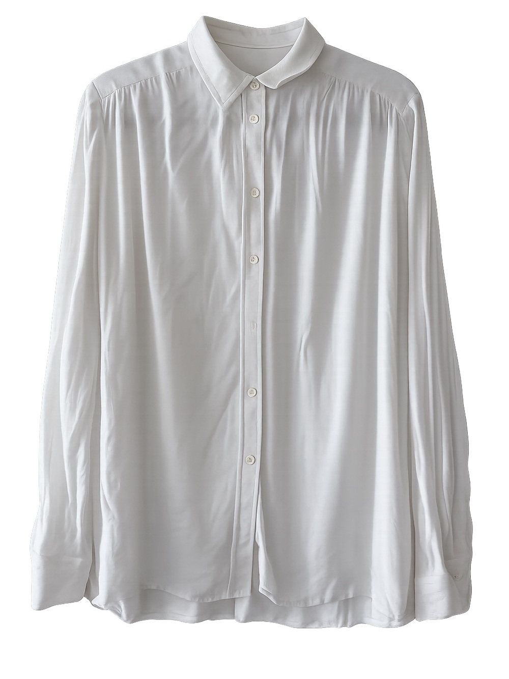 Filippa K White Viscose Long Sleeve Button-Down Blouse Large